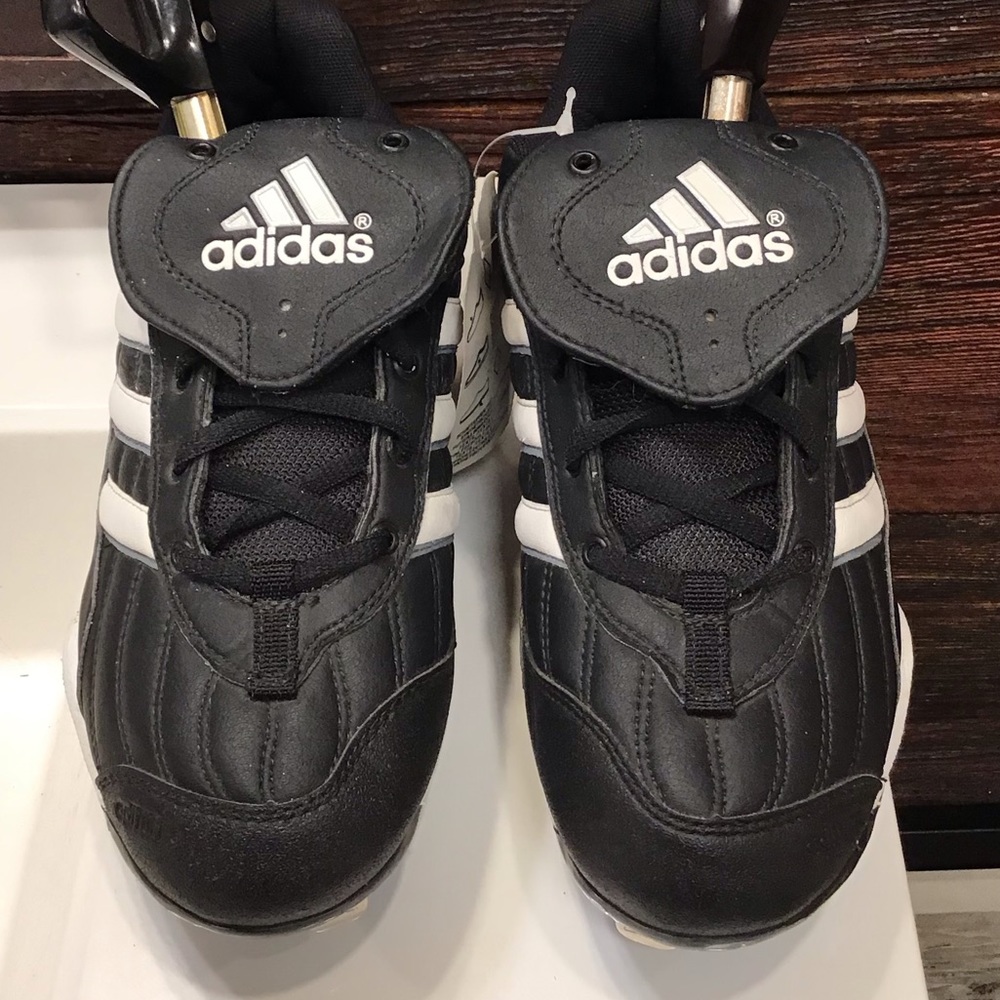 Adidas Baseball Cleat NWT Spinner III Black & White Athletic Shoe SZ 7 - Picture 3 of 15